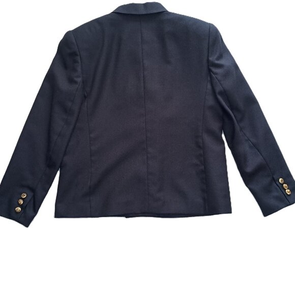 Giorgio Sant Angelo Navy Double Breasted Crop Boxy Wool Blazer Women’s Size 8 - Picture 4 of 15